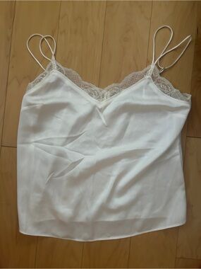 Abercrombie & Fitch Ivory Lace-Trim Camisole